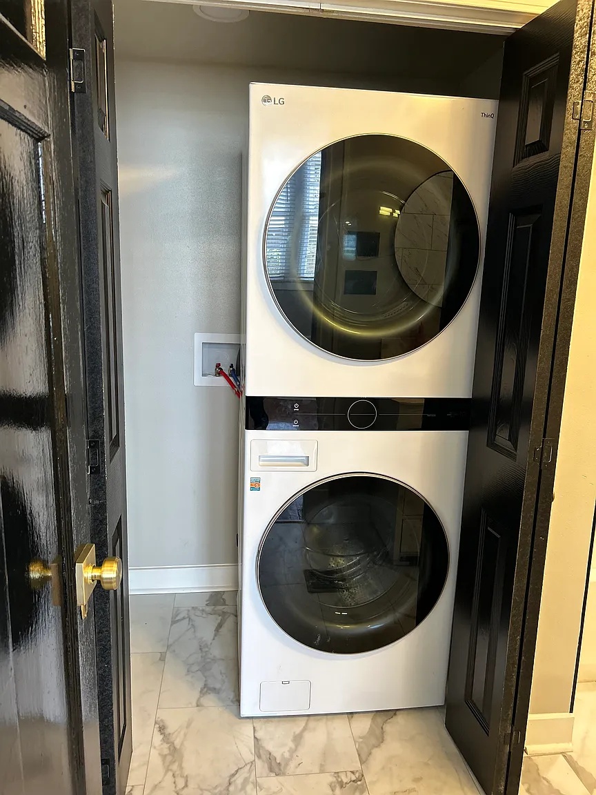In-unit LG stacked washer and dryer